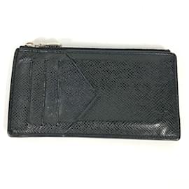 Louis Vuitton-Louis Vuitton Taiga Fragment Case Coin Purse-Black