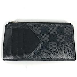 Louis Vuitton-Louis Vuitton N64038 Damier Graphite Coin Purse-Black