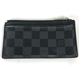 Louis Vuitton-Louis Vuitton N64038 Damier Graphite Coin Purse-Black