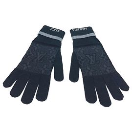 Louis Vuitton Black Wool Gloves Black
