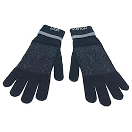 Louis Vuitton-Louis Vuitton Black Wool Gloves-Black