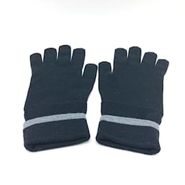 Louis Vuitton-Louis Vuitton Black Wool Gloves-Black