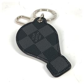 Louis Vuitton-Louis Vuitton M68668 Damier Graphite Bag Charm Key Holder-Brown