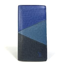 Louis Vuitton-Louis Vuitton M30713 Taiga V Long Wallet-Navy blue