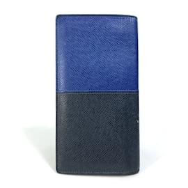 Louis Vuitton-Louis Vuitton M30713 Taiga V Long Wallet-Navy blue