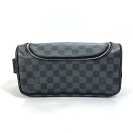 Louis Vuitton-Louis Vuitton N47625 Damier Graphite Makeup Pouch-Black