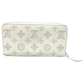 Louis Vuitton-Portafoglio lungo con zip Monogram Mahina di Louis Vuitton-Bianco