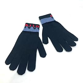 Louis Vuitton-Louis Vuitton Black Wool Gloves-Black