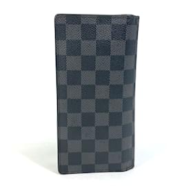 Louis Vuitton-Louis Vuitton N62655 Damier Graphite Long Wallet-Black