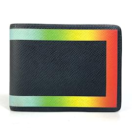 Louis Vuitton-Louis Vuitton Taiga Rainbow Bill Compartment Wallet-Black