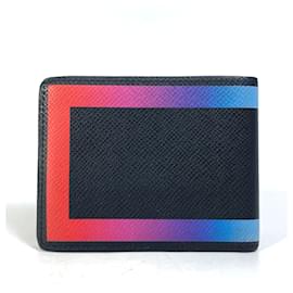 Louis Vuitton-Louis Vuitton Taiga Rainbow Bill Compartment Wallet-Black