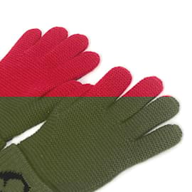 Louis Vuitton-Louis Vuitton Red Wool Gloves-Red