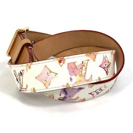 Louis Vuitton-Louis Vuitton M9623U Monogram Watercolor Belt-White