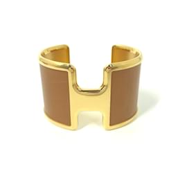 Hermès-Hermes Brown Leather Bangle-Brown