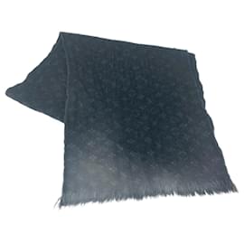 Louis Vuitton-Louis Vuitton Monogram Fringe Scarf Noir Black-Black