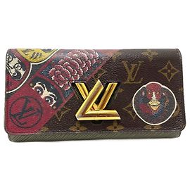 Cartera larga Kabuki Kansai Yamamoto Monograma Louis Vuitton Castaño