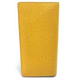 Louis Vuitton-Louis Vuitton Taiga Long Wallet in Jaune Yellow-Yellow