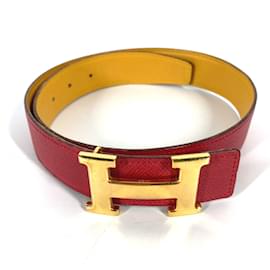 Hermès-Cinturón Constance reversible de Hermes-Roja