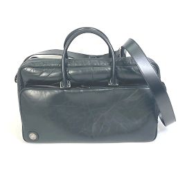 Autre Marque Hunting World Black Leather Boston Bag Black