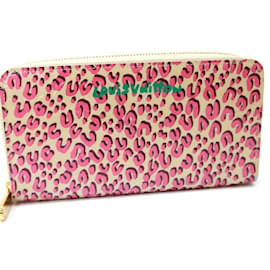 Louis Vuitton-Portafoglio lungo con zip Vernis Leopardo Louis Vuitton-Rosa