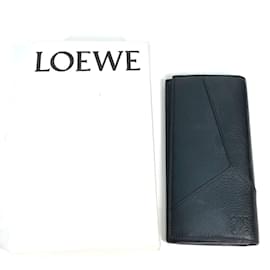 Loewe-Loewe Black Leather Long Wallet-Black