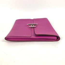 Hermès-Clutch in pelle viola Hermes-Porpora