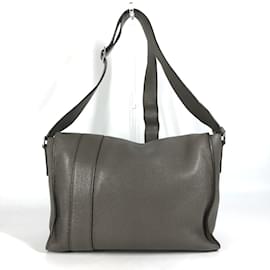 Hermès-Hermes Gray Leather Shoulder Bag-Brown