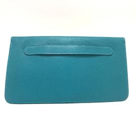 Hermès-Pochette piatta Hermes Second in blu-Blu