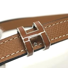 Hermès-Hermes Gold Leather Belt-Golden
