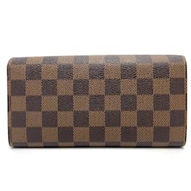 Louis Vuitton-Portafoglio lungo piegato Damier Louis Vuitton-Marrone