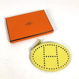 Hermès-Portamonete in pelle gialla Hermes-Giallo