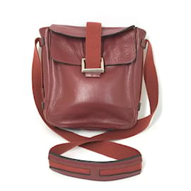 Hermès-Sac à épaule en cuir rouge Hermes-Rouge