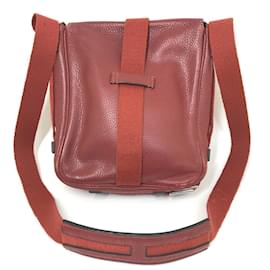 Hermès-Sac à épaule en cuir rouge Hermes-Rouge