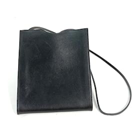 Hermès-Bolso de hombro de cuero negro Hermes-Negro