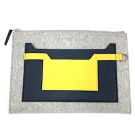 Hermès-Hermes Gray Clutch Bag-Brown