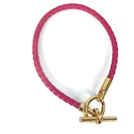 Hermès-Bracelet d'accessoires en tresse Hermès-Rose