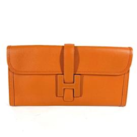 Hermès-Borsa clutch in pelle arancione Hermes-Arancione