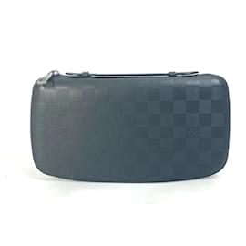 Louis Vuitton-Louis Vuitton Damier Infini Zip Around Long Wallet-Black