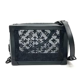 Louis Vuitton-Louis Vuitton M53964 Monogram Embroidery Mesh Shoulder Bag-Black