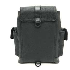 Louis Vuitton-Louis Vuitton Black Leather Shoulder Bag-Black