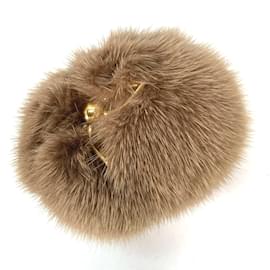 Louis Vuitton-Louis Vuitton M01018 Fur Bag Charm Key Holder-Brown