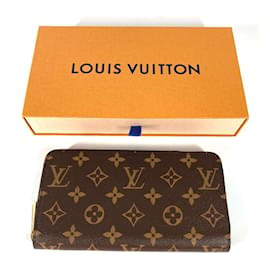 Louis Vuitton-Portafoglio lungo con zip Monogram Louis Vuitton-Marrone