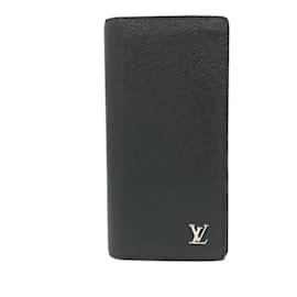 Louis Vuitton-Louis Vuitton Black Leather Long Wallet-Black