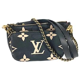 Louis Vuitton-Borsa a spalla bicolore Monogram Empreinte Louis Vuitton-Nero