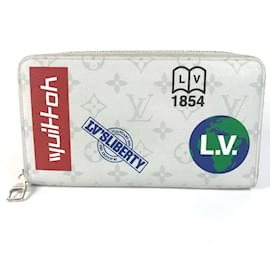 Louis Vuitton-Louis Vuitton Monogram Logo Story Zip Around Long Wallet-White