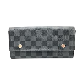 Louis Vuitton-Louis Vuitton Damier Graphite Long Wallet-Black