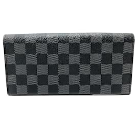 Louis Vuitton-Louis Vuitton Damier Graphite Long Wallet-Black