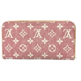 Louis Vuitton-Portafoglio lungo con zip in denim Monogram Louis Vuitton-Rosa