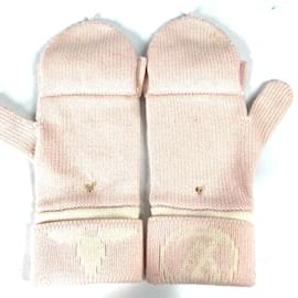 Louis Vuitton-Louis Vuitton Bicolor Fingerless Gloves-Pink