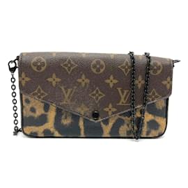 Louis Vuitton-Borsa a spalla 2WAY con catena Monogram Leopardo Louis Vuitton-Marrone